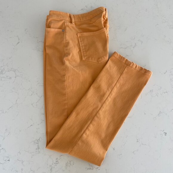 Contemporaine par Simons Straight Leg Casual Denim Jeans Tangerine Orange Sz 10 - Picture 11 of 11